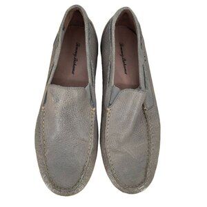 Tommy Bahama mens Thackary Leather Loafers Size 8.5 Gray
